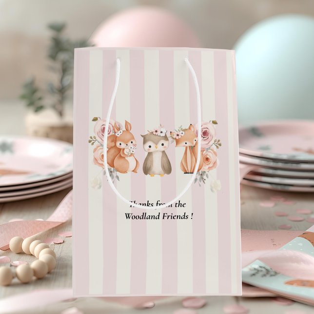 Woodland Animals Birthday Gift Bag | Rustic Rosa (Skapare uppladdad)