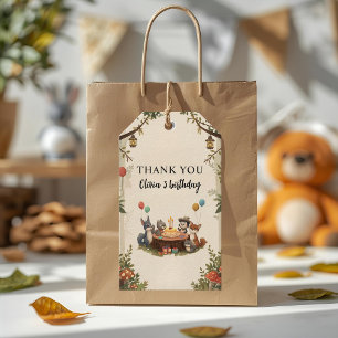 "Woodland Animals Birthday Tack Presentetikett