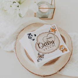 Woodland Animals Boho Cute Baby Shower Pappersservett