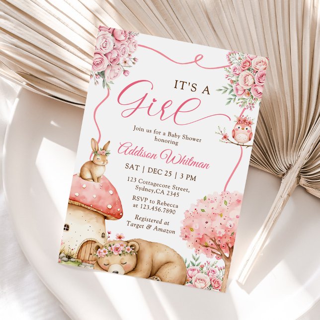 Woodland Animals Boho Girl Baby Shower Inbjudningar (Skapare uppladdad)