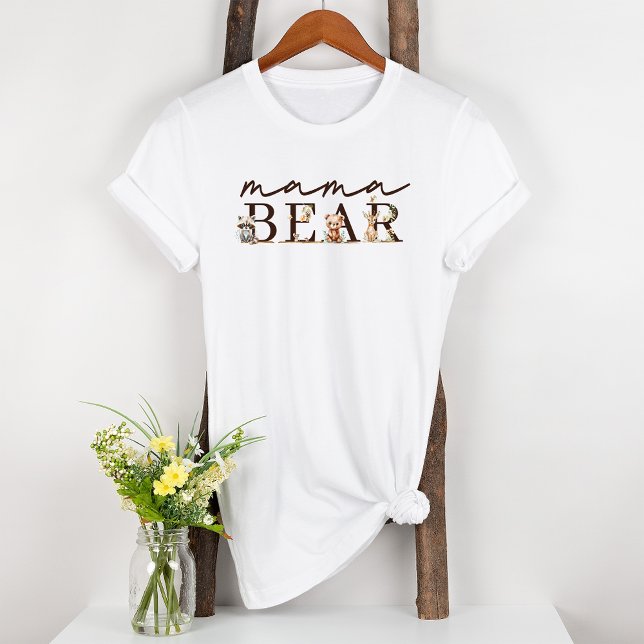 Woodland Animals Boho Moderskap Mamma Bear T Shirt (Skapare uppladdad)