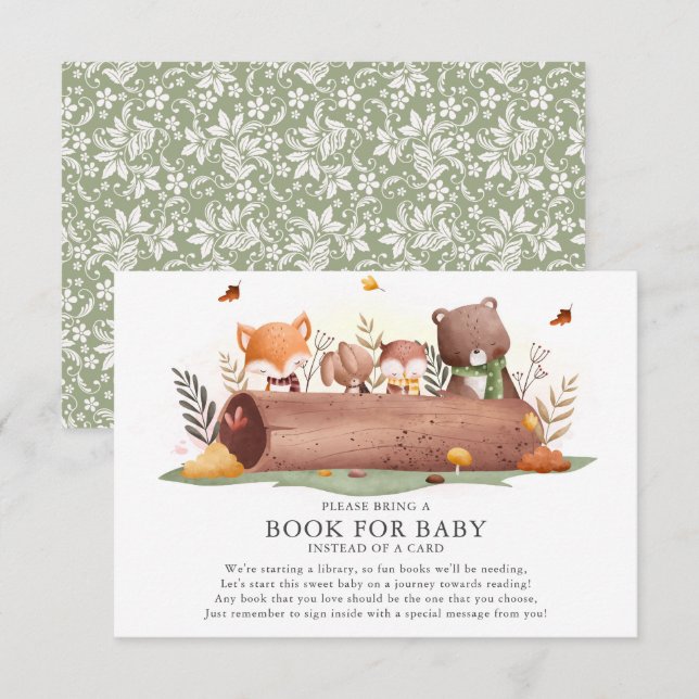 Woodland Animals Bok för Baby Tilläggskort (Fram/baksida)