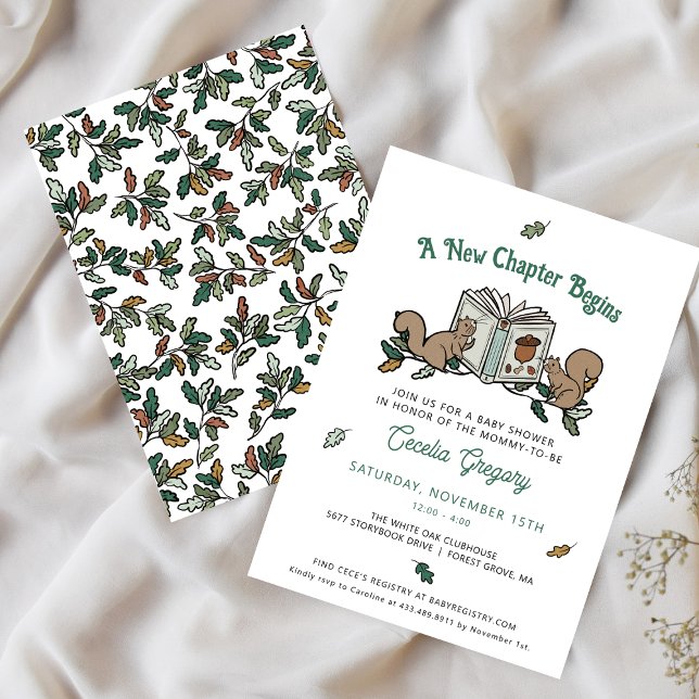 Woodland Animals Bok ThMB Baby Shower Inbjudningar (One of a kind woodland baby shower invitations - original artwork by Tiffany Duffy)