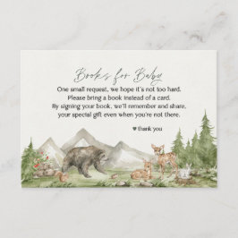 Woodland Animals bokar för baby inbjudan att lämna
