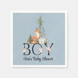 Woodland Animals Boy Baby Shower Pappersservett