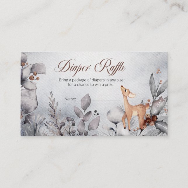 Woodland Animals Boy Baby Shower Raffle Tilläggskort (Framsida)