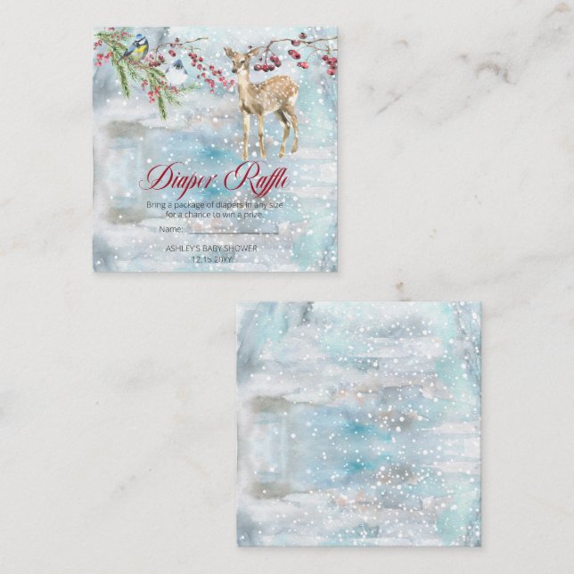 Woodland Animals Boy Baby Shower Raffle Tilläggskort (Fram/baksida)
