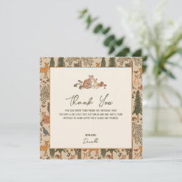 Woodland Animals Boy Baby Shower Tack Kort