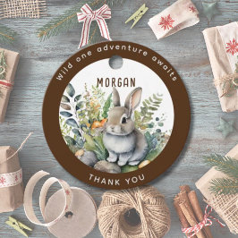 Woodland Animals Bunny Favors Tack Gift Decor Gåvor Etiketter