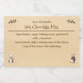 Woodland Animals Christmas Hot Chocolate Mix Mat Etiketter