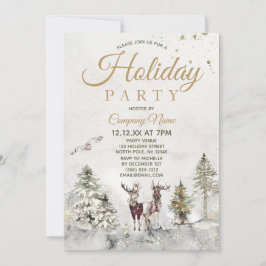 Woodland Animals Corporate Helgdag jul Party Inbjudningar