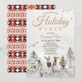 Woodland Animals Corporate Helgdag jul Party Inbjudningar