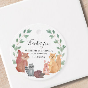 Woodland Animals Couples Baby Shower Gåvor Etiketter