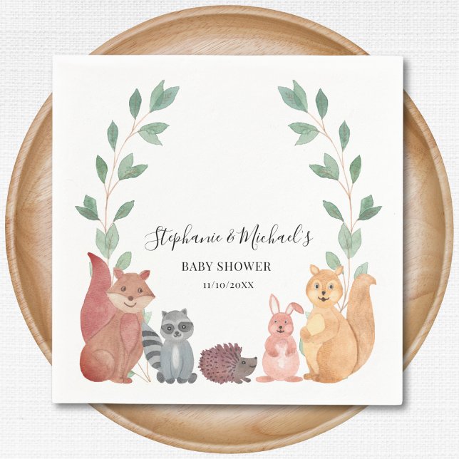 Woodland Animals Couples Baby Shower Pappersservett (Skapare uppladdad)