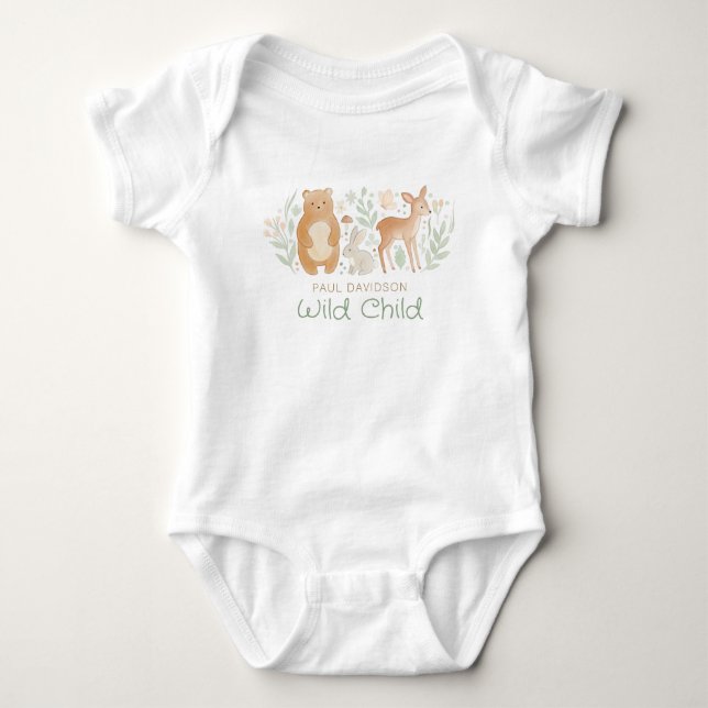 Woodland Animals Cute Baby Shower Gift T Shirt (Framsida)