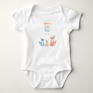 Woodland Animals Cute Tribal Boy Vild en födelseda T Shirt