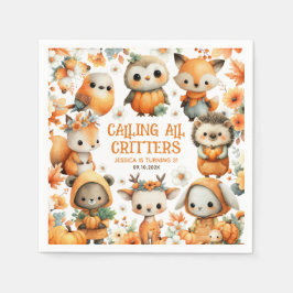 Woodland Animals Festive Autumn Kids' Birthday Pappersservett