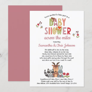 Woodland Animals Girl Baby Shower by Mail Inbjudningar