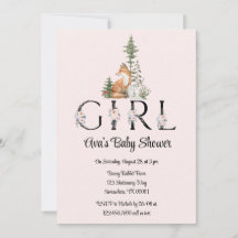 Woodland Animals Girl Baby Shower