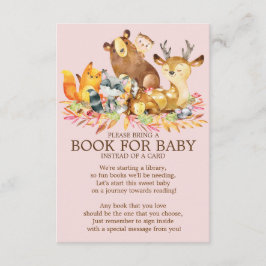 Woodland Animals Girls Baby Shower Bok för Baby Inbjudningar