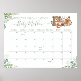 Woodland Animals gissar att Baby Arrival Birth Gam Poster