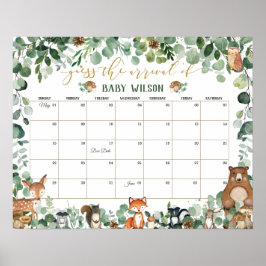 Woodland Animals gissar att Baby Arrival Birth Gam Poster