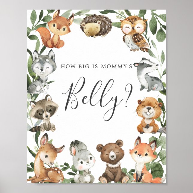 Woodland Animals gissar hur stort är Mamma Belly G Poster (Framsidan)