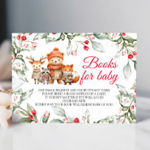 Woodland Animals Greenery Bok för Baby Card
