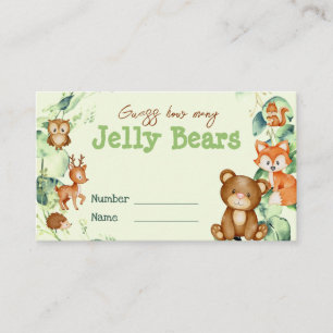 Woodland Animals Greenery Eucalyptus Baby Game Visitkort
