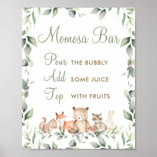Woodland Animals Greenery Mamma-osa Momosa Pub Poster
