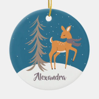 Woodland Animals Hjort Ceramic Ornament