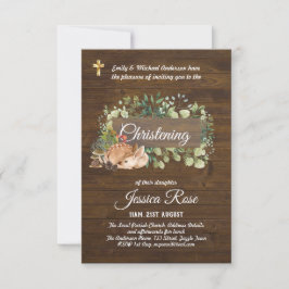 Woodland Animals Hjort Christening Inbjudan Baptis