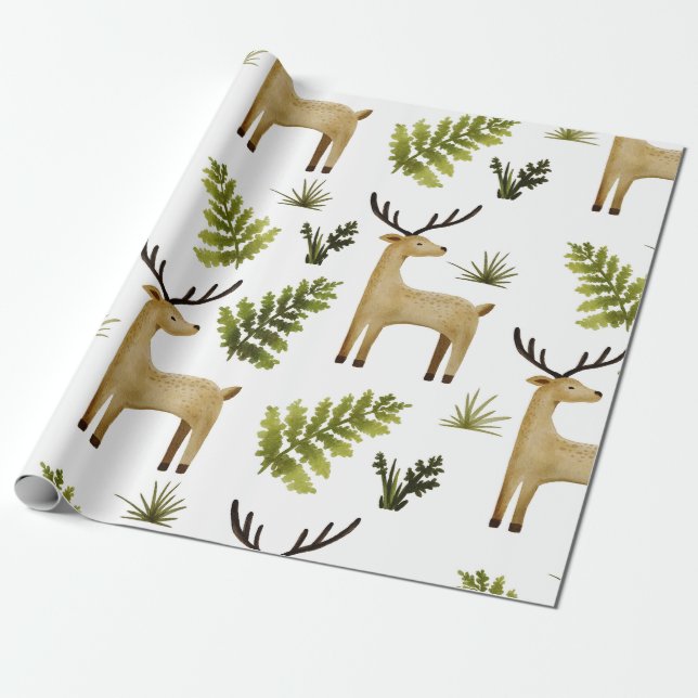 Woodland Animals Hjort Presentpapper (Utrullad)