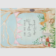 Woodland Animals Hjort Uggla Hedgehog Flicka