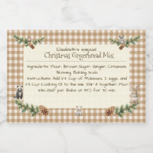 Woodland Animals jul Baking Mix Gingham