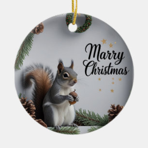 Woodland Animals jul Ceramic Circle Ornament