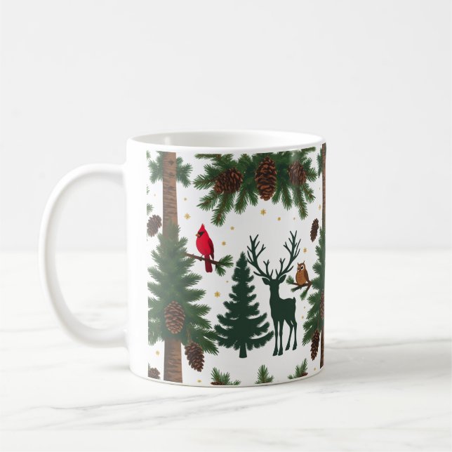 Woodland Animals jul Classic Mugg - Rustic (Vänster)