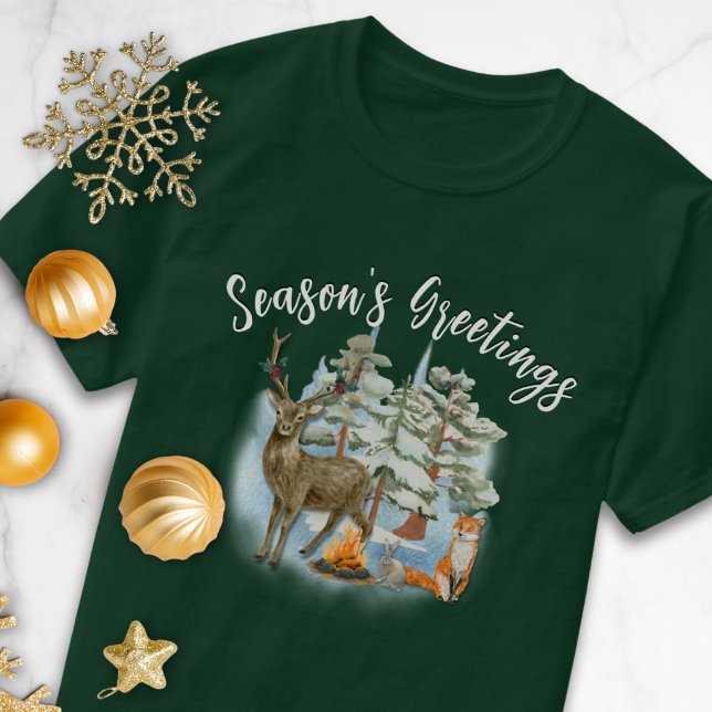 Woodland Animals jul T-Shirt (Skapare uppladdad)