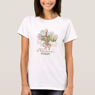 Woodland Animals Jungle Greenery Baby Shower T Shirt