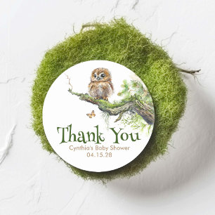 Woodland Animals Little Uggla Mossy Vild Tack Runt Klistermärke