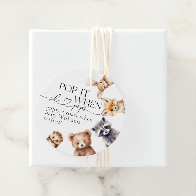 Woodland Animals Modern Baby Shower Gåvor Etiketter (På plats)