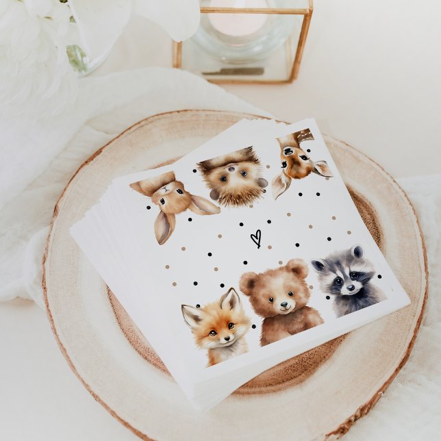 Woodland Animals Modern Baby Shower Pappersservett (Skapare uppladdad)