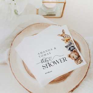 Woodland Animals Modern Baby Shower Pappersservett