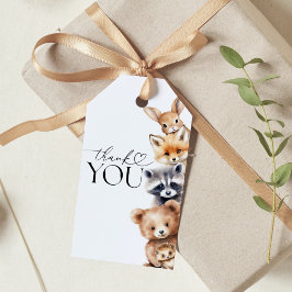 Woodland Animals Modern Baby Shower Presentetikett