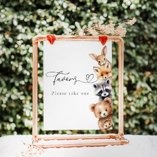 Woodland Animals Modern Baby Shower Pub Poster