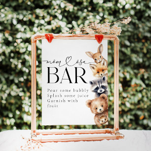 Woodland Animals Modern Baby Shower Pub Poster