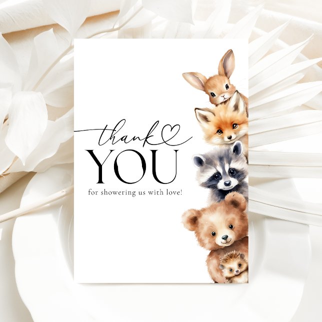 Woodland Animals Modern Baby Shower Tack Kort (Skapare uppladdad)