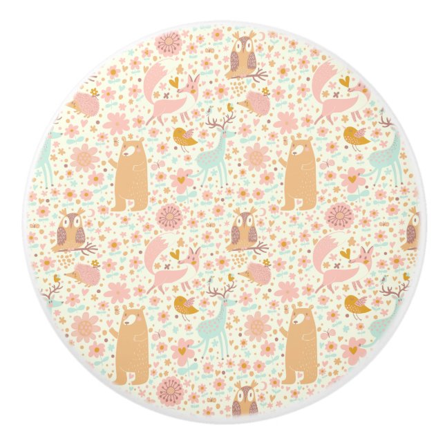 Woodland Animals Mönster Knopp (Framsidan)