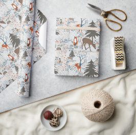 Woodland Animals Mönster Presentpapper