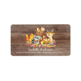 Woodland Animals Neutralt Baby Shower Address Labe Adressetikett